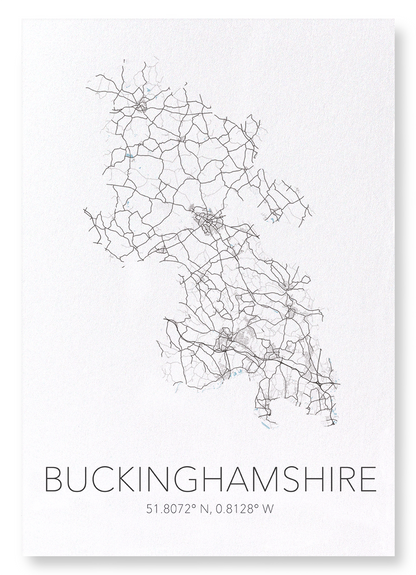 BUCKINGHAMSHIRE CUTOUT: Map Cutout Art Print