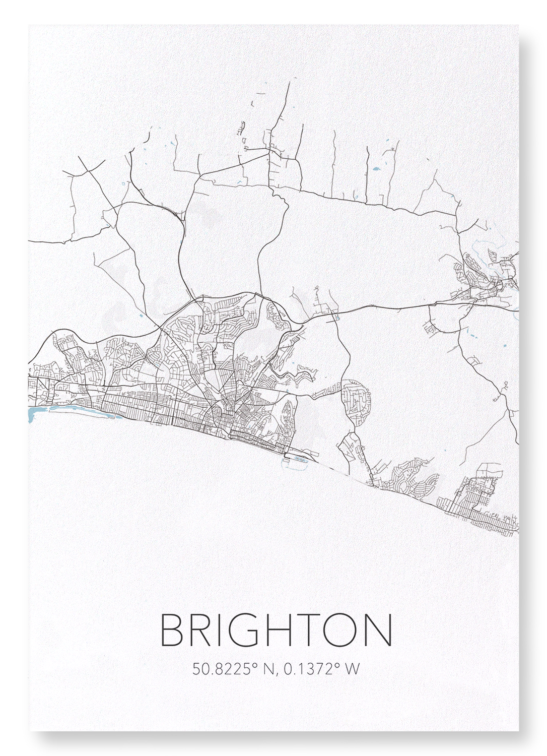 BRIGHTON CUTOUT: Map Cutout Art Print