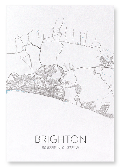 BRIGHTON CUTOUT: Map Cutout Art Print
