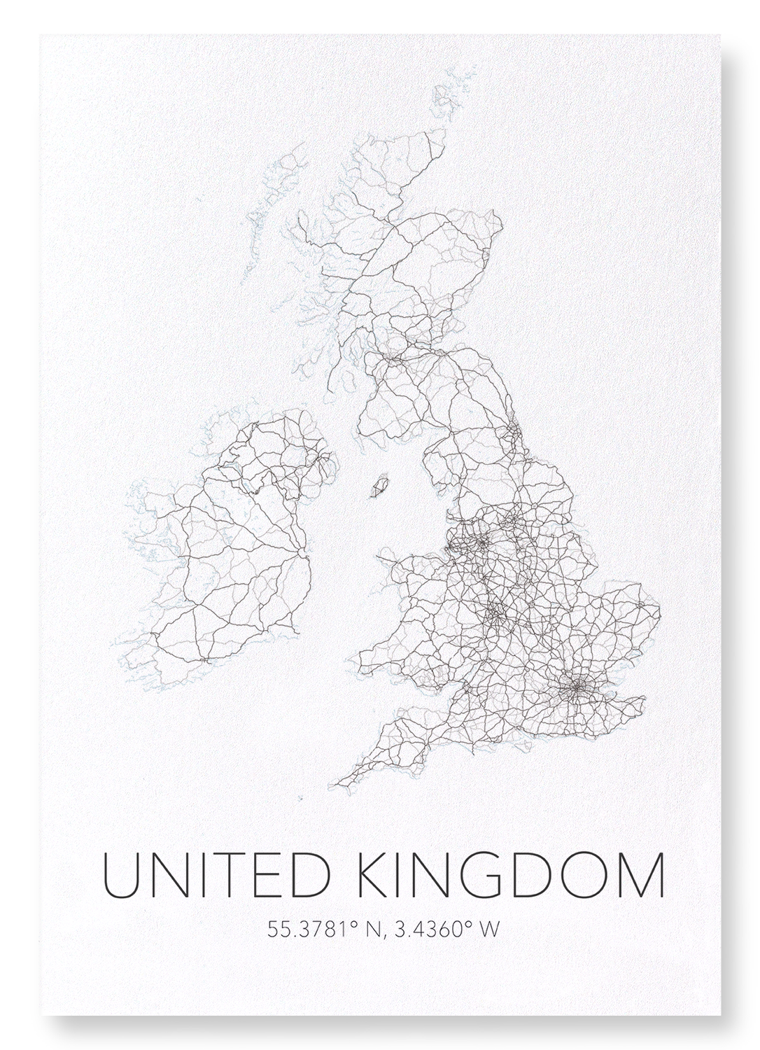 UNITED KINGDOM CUTOUT: Map Cutout Art Print