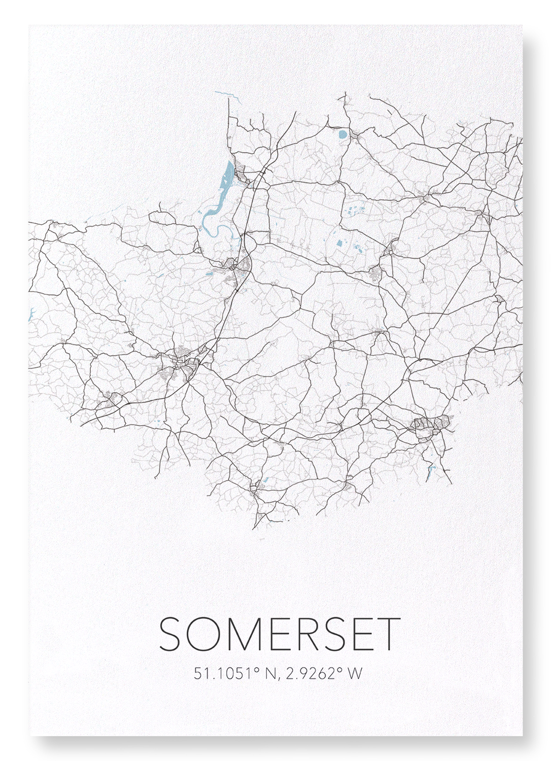 SOMERSET CUTOUT: Map Cutout Art Print