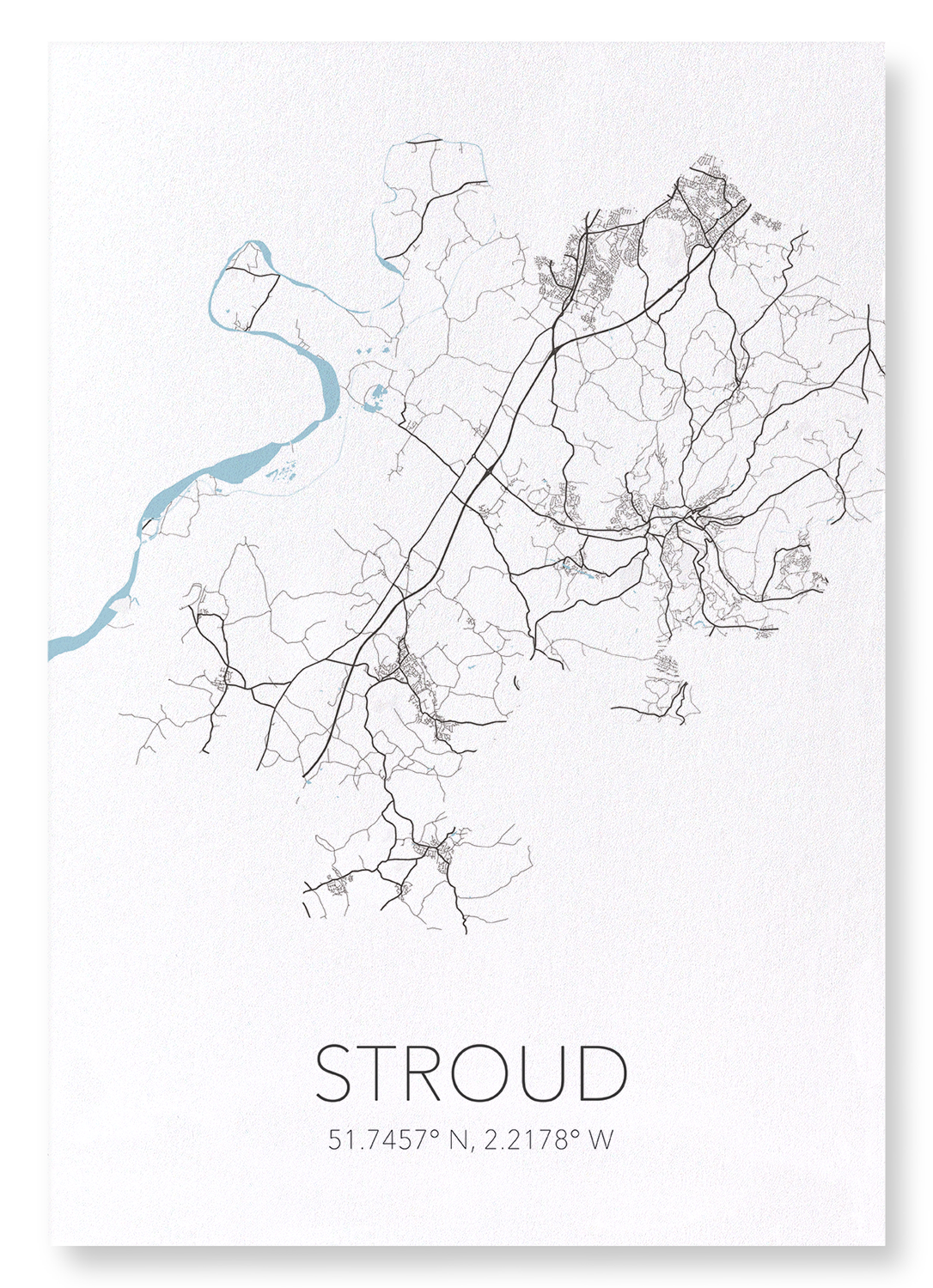 STROUD  CUTOUT: Map Cutout Art Print