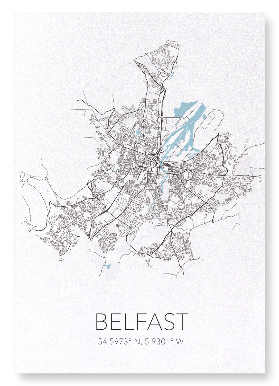 BELFAST CUTOUT: Map Cutout Art Print