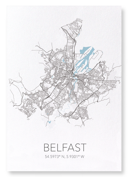 BELFAST CUTOUT: Map Cutout Art Print