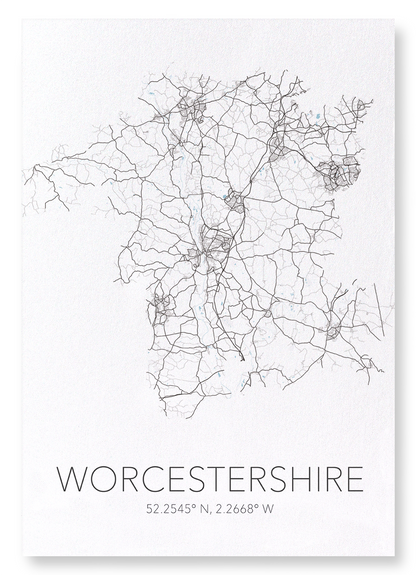 WORCESTERSHIRE CUTOUT: Map Cutout Art Print