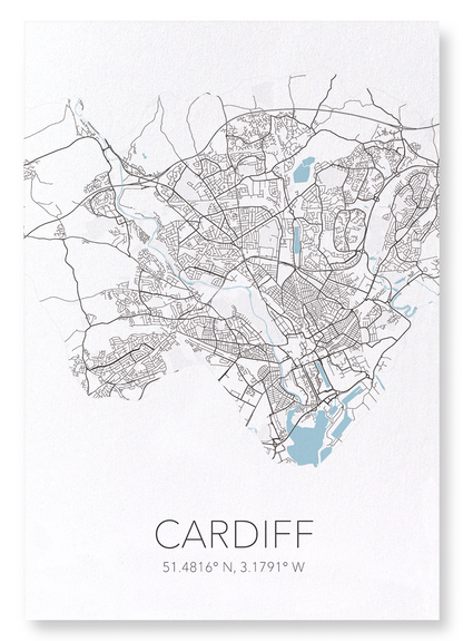 CARDIFF CUTOUT: Map Cutout Art Print