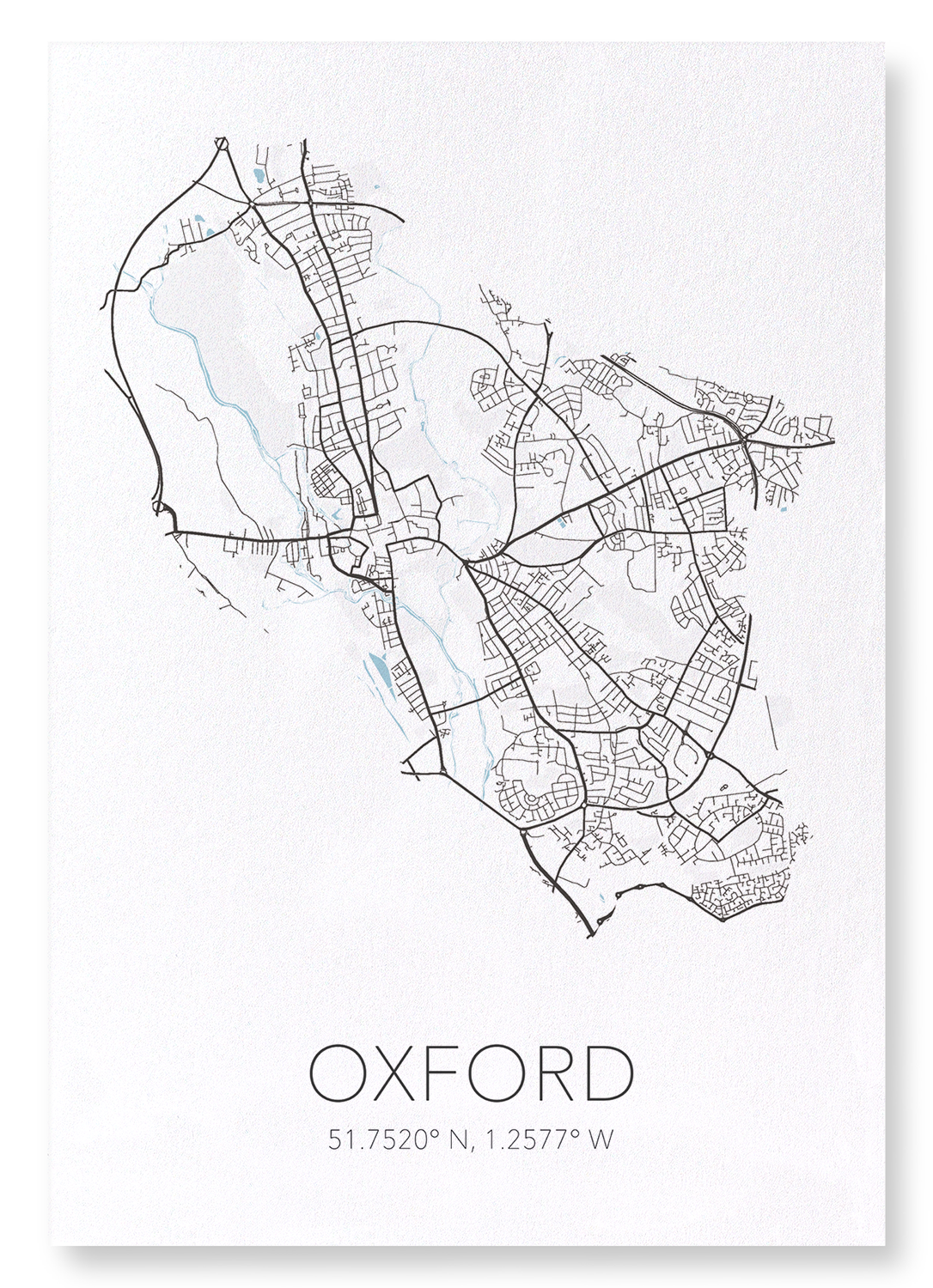 OXFORD CUTOUT: Map Cutout Art Print