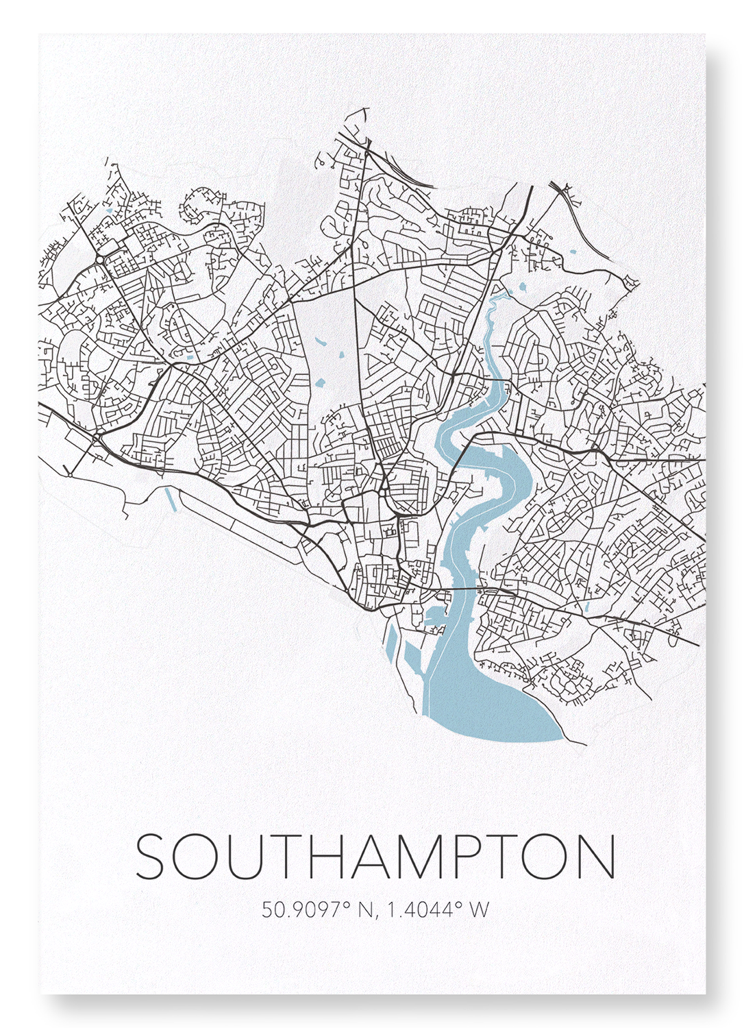 SOUTHAMPTON CUTOUT: Map Cutout Art Print