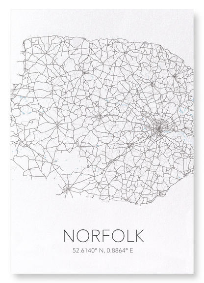 NORFOLK CUTOUT: Map Cutout Art Print