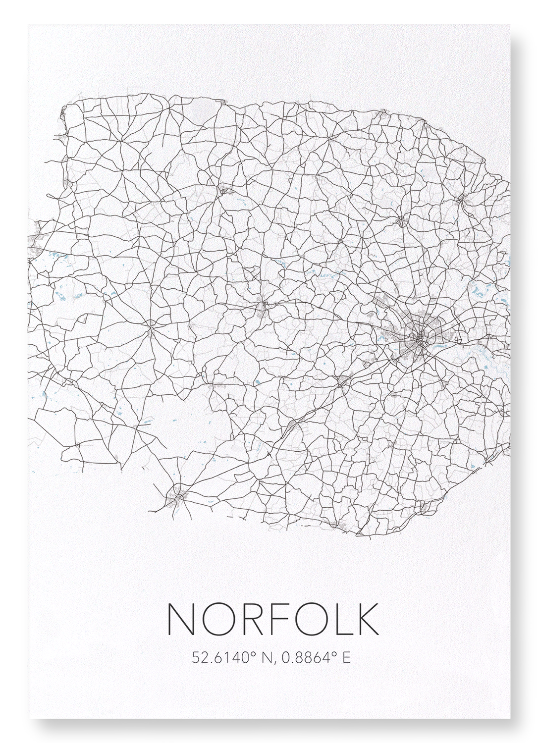 NORFOLK CUTOUT: Map Cutout Art Print