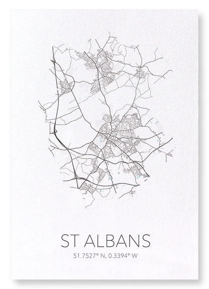 ST. ALBANS CUTOUT: Map Cutout Art Print