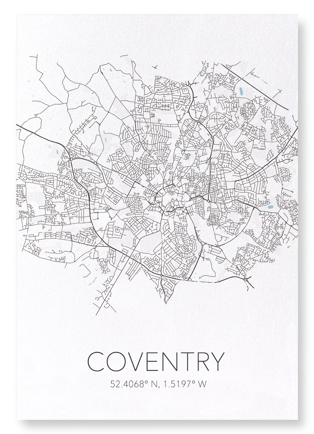 COVENTRY CUTOUT: Map Cutout Art Print