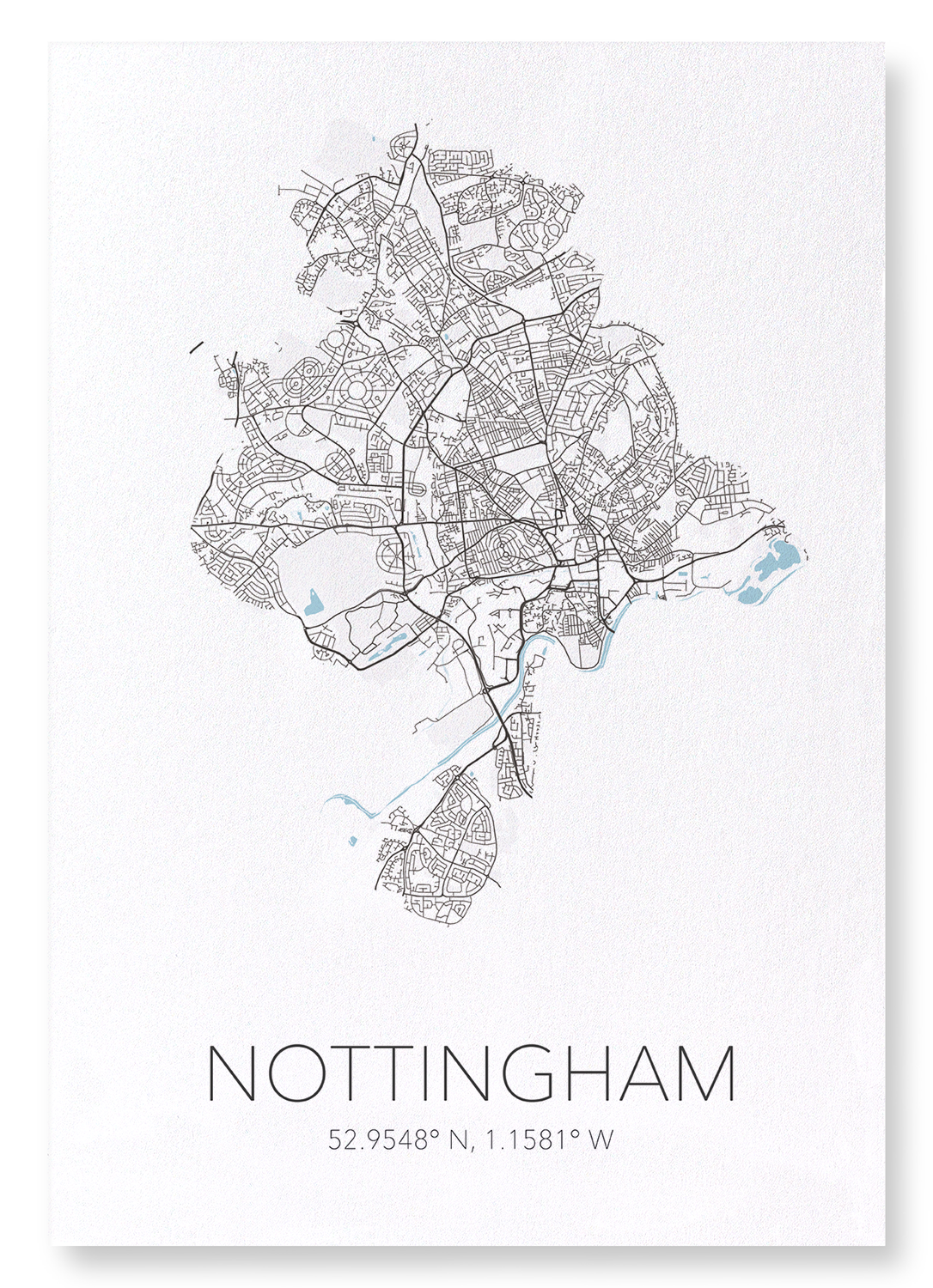 NOTTINGHAM CUTOUT: Map Cutout Art Print