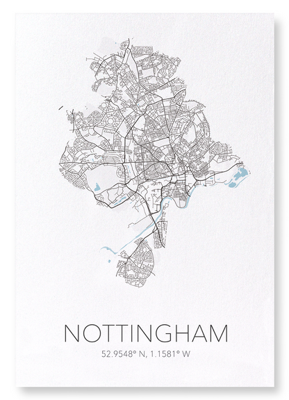 NOTTINGHAM CUTOUT: Map Cutout Art Print