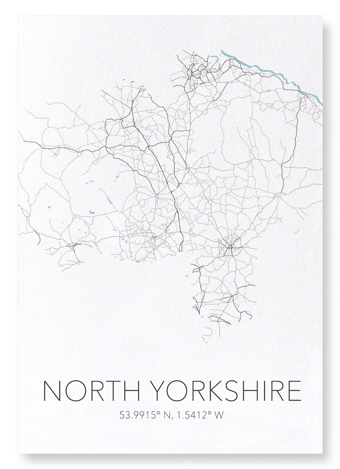 NORTH YORKSHIRE CUTOUT: Map Cutout Art Print