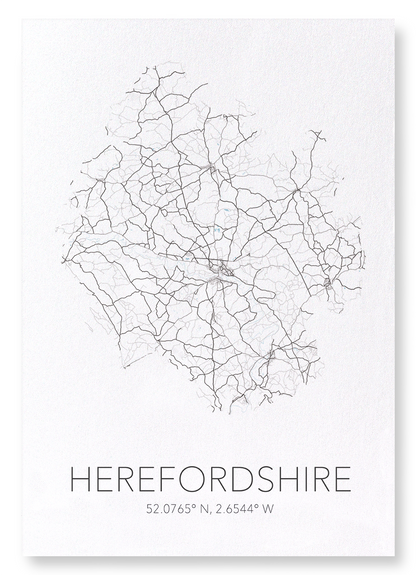 HEREFORDSHIRE CUTOUT: Map Cutout Art Print