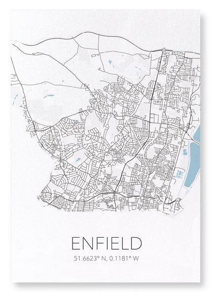 ENFIELD CUTOUT: Map Cutout Art Print