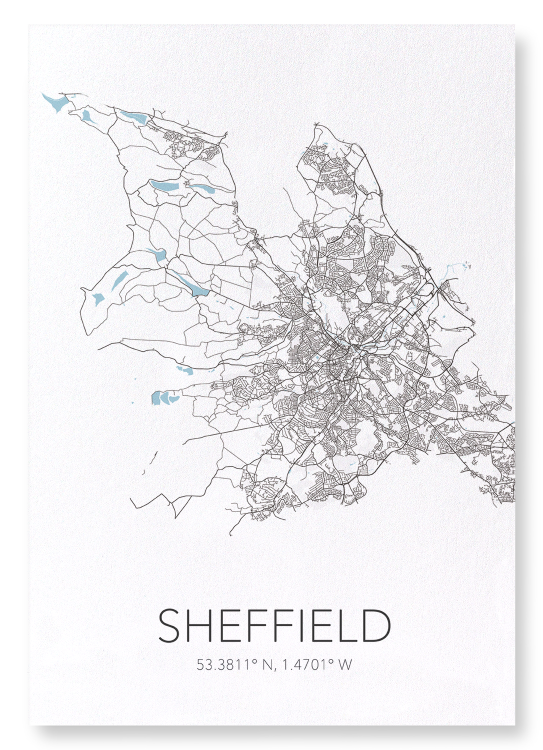 SHEFFIELD CUTOUT: Map Cutout Art Print