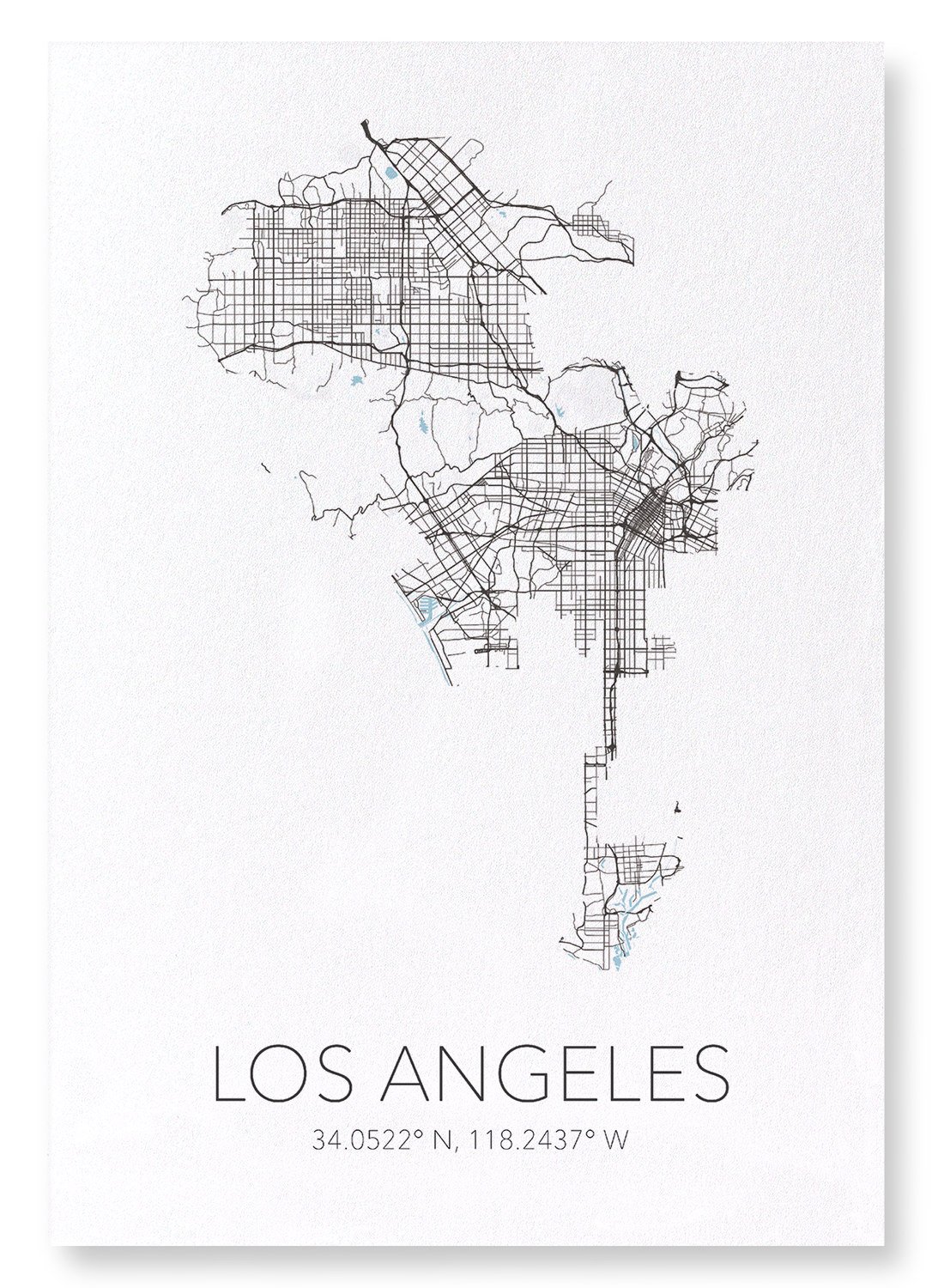LOS ANGELES CUTOUT: Map Cutout Art Print