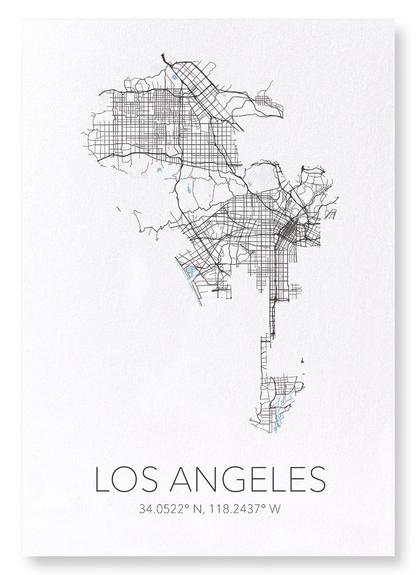 LOS ANGELES CUTOUT: Map Cutout Art Print