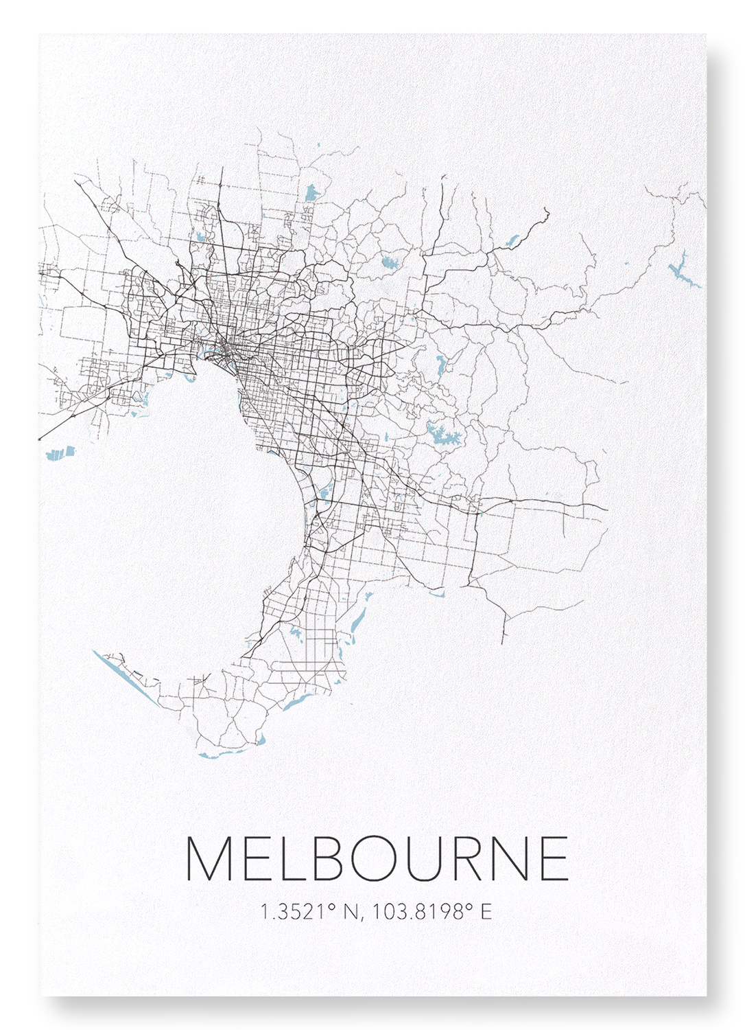 MELBOURNE CUTOUT: Map Cutout Art Print