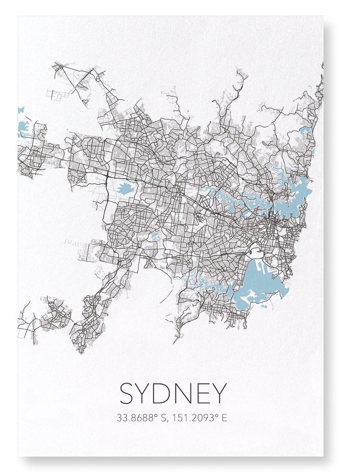 SYDNEY CUTOUT: Map Cutout Art Print