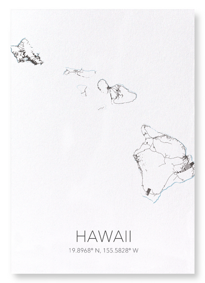HAWAII CUTOUT: Map Cutout Art Print