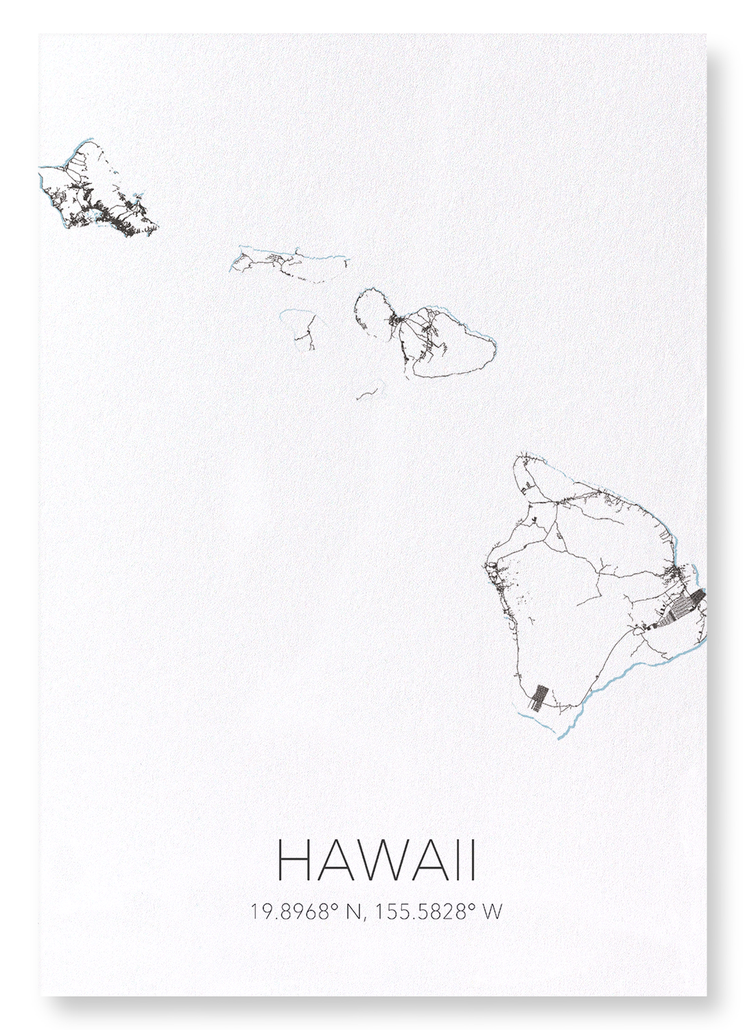 HAWAII CUTOUT: Map Cutout Art Print