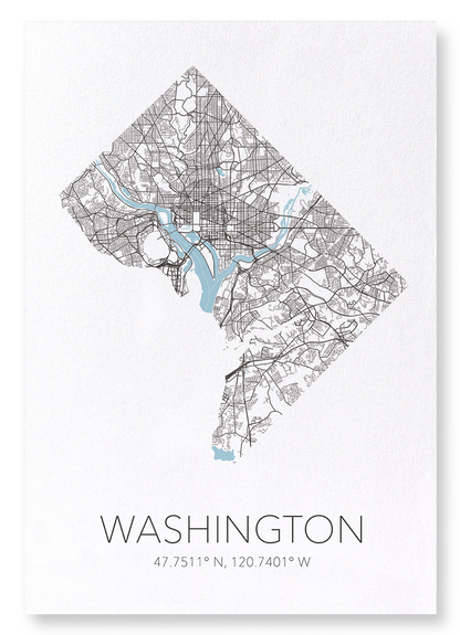 WASHINGTON CUTOUT: Map Cutout Art Print