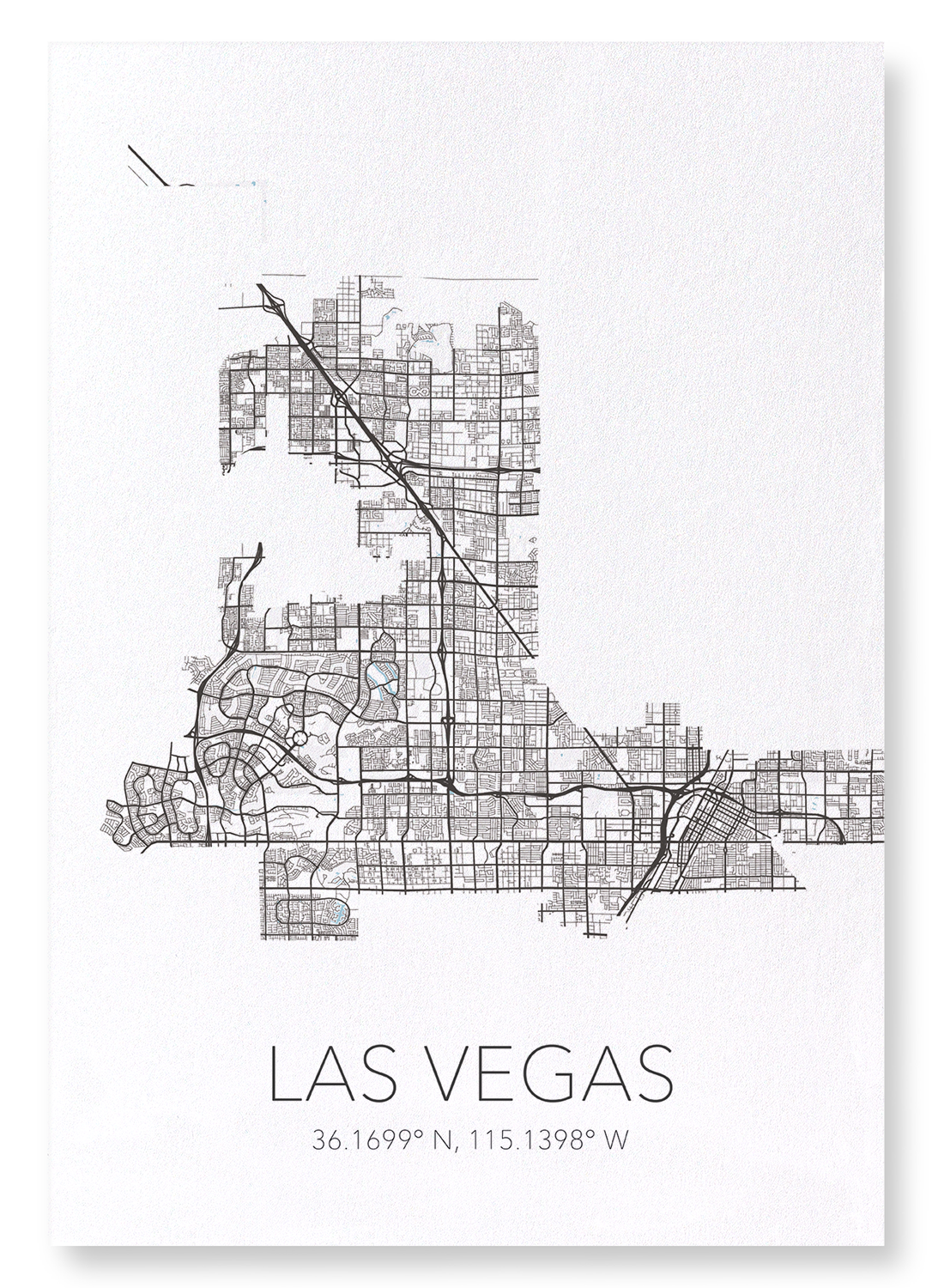 LAS VEGAS CUTOUT: Map Cutout Art Print