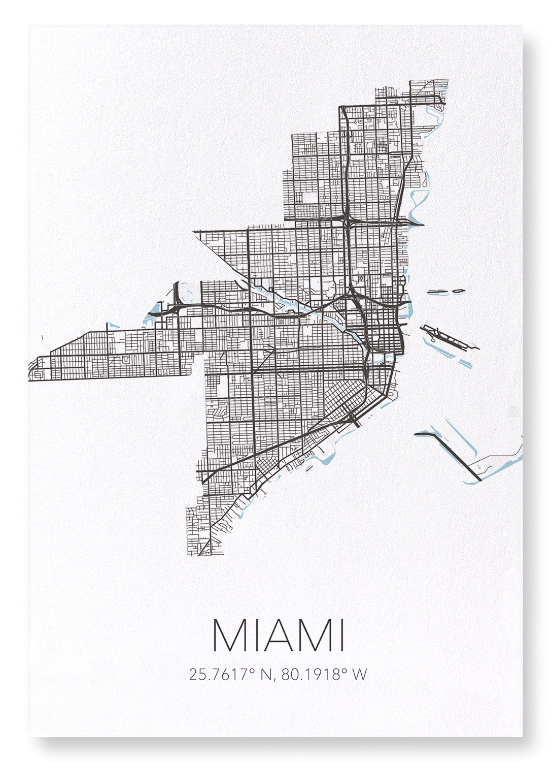 MIAMI CUTOUT: Map Cutout Art Print
