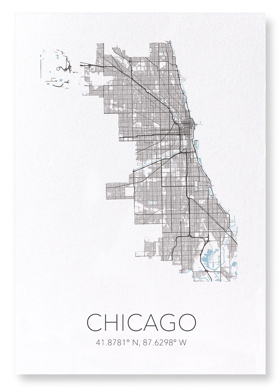 CHICAGO CUTOUT: Map Cutout Art Print