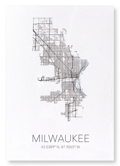 MILWAUKEE CUTOUT: Map Cutout Art Print