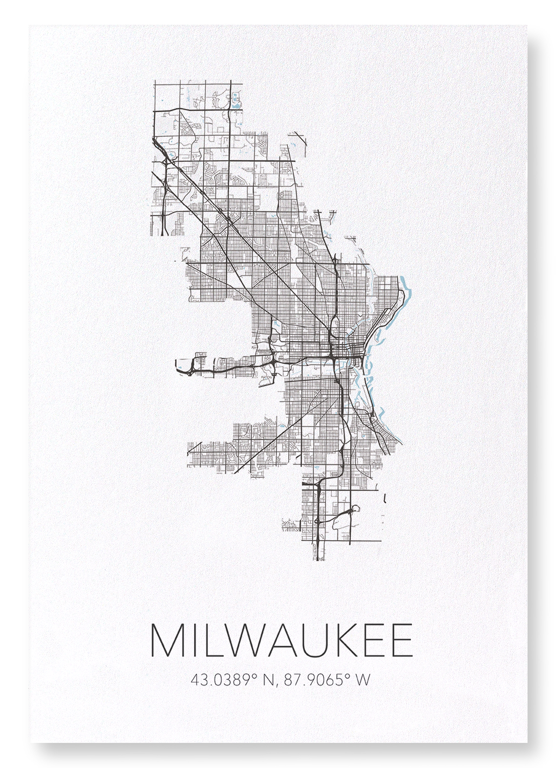 MILWAUKEE CUTOUT: Map Cutout Art Print