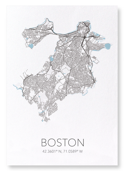 BOSTON CUTOUT: Map Cutout Art Print