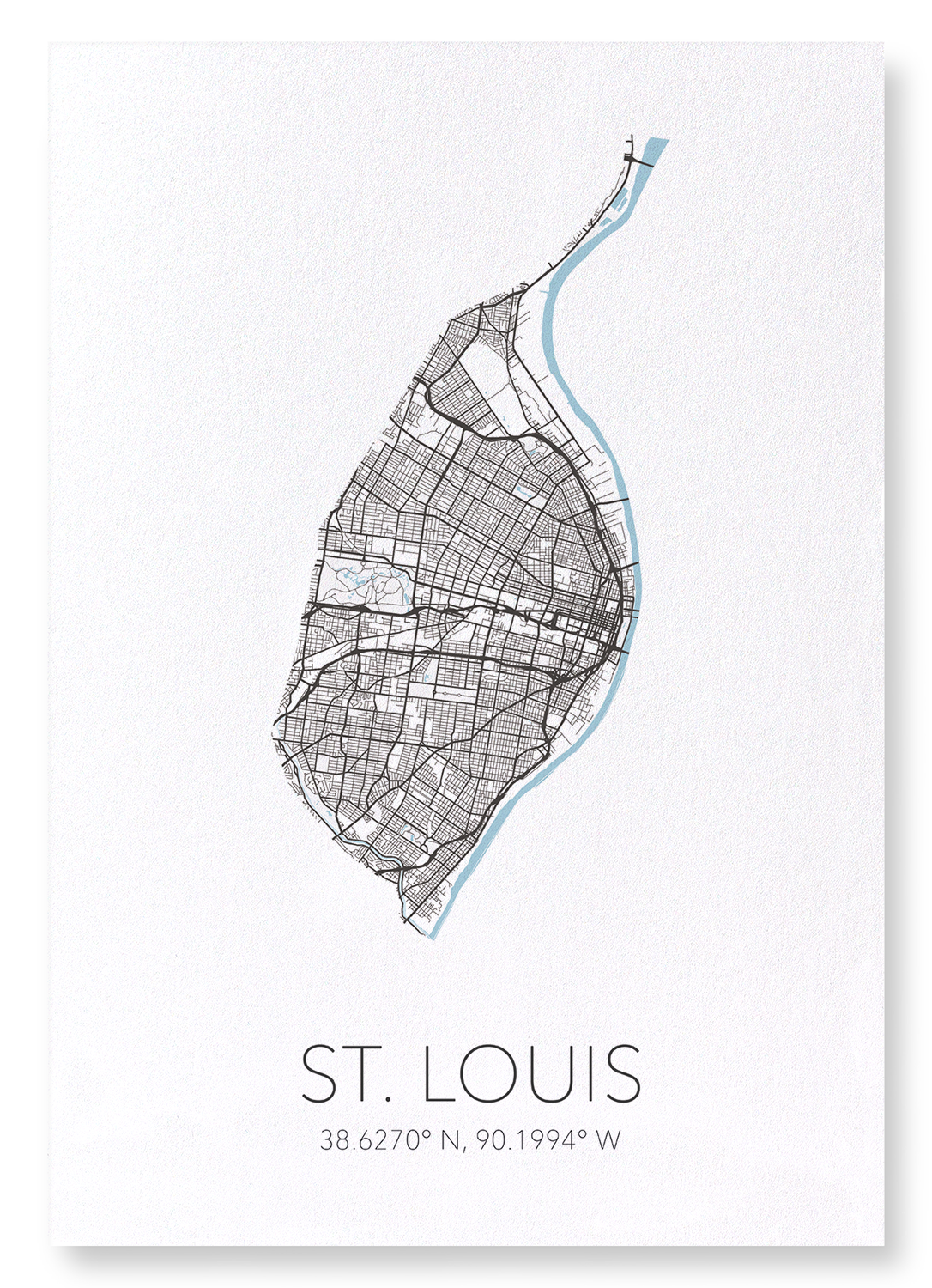 ST. LOUIS CUTOUT: Map Cutout Art Print