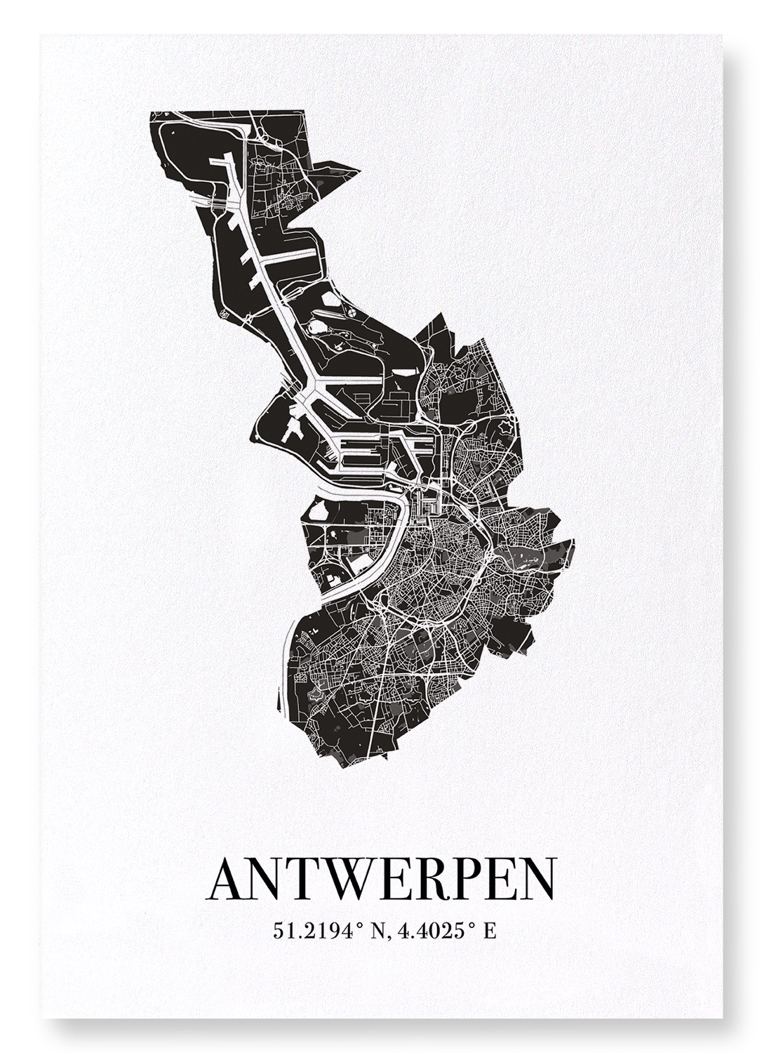 ANTWERP CUTOUT: Map Cutout Art Print