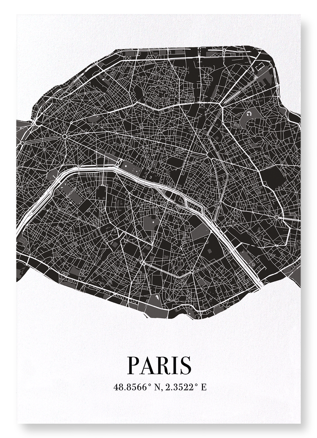 PARIS CUTOUT: Map Cutout Art Print
