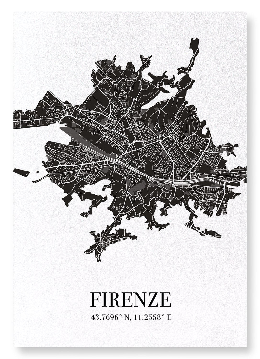 FLORENCE CUTOUT: Map Cutout Art Print