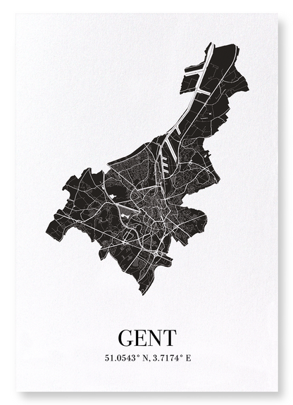 GHENT CUTOUT: Map Cutout Art Print