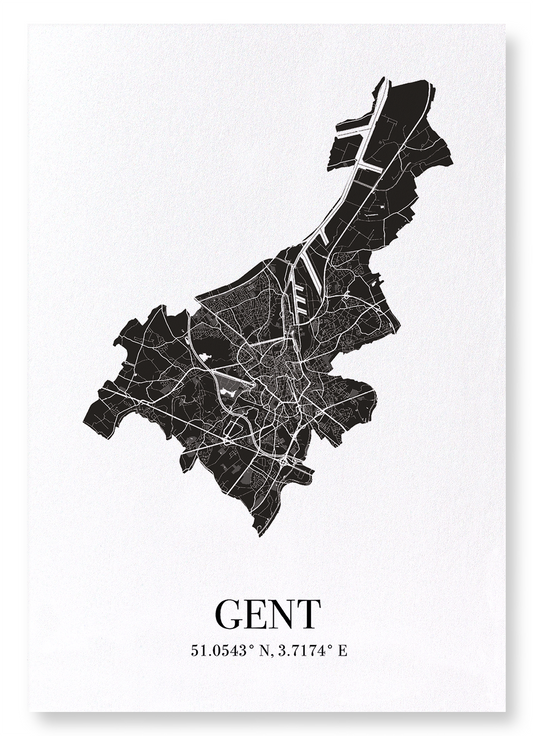 GHENT CUTOUT: Map Cutout Art Print