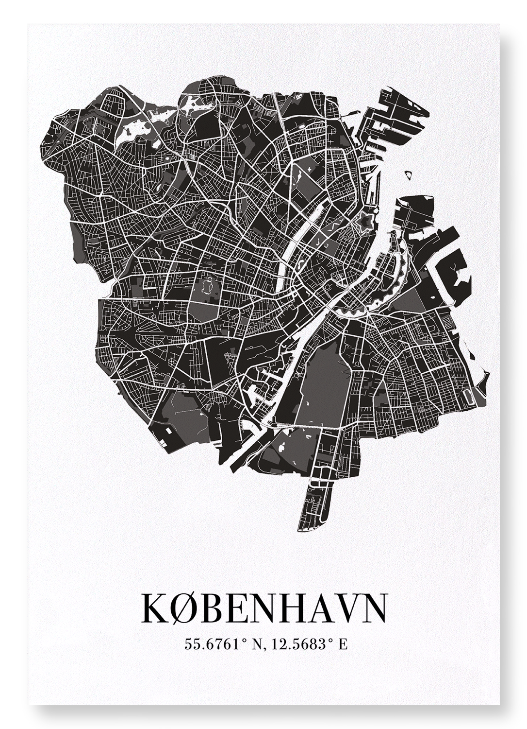 COPENHAGEN CUTOUT: Map Cutout Art Print