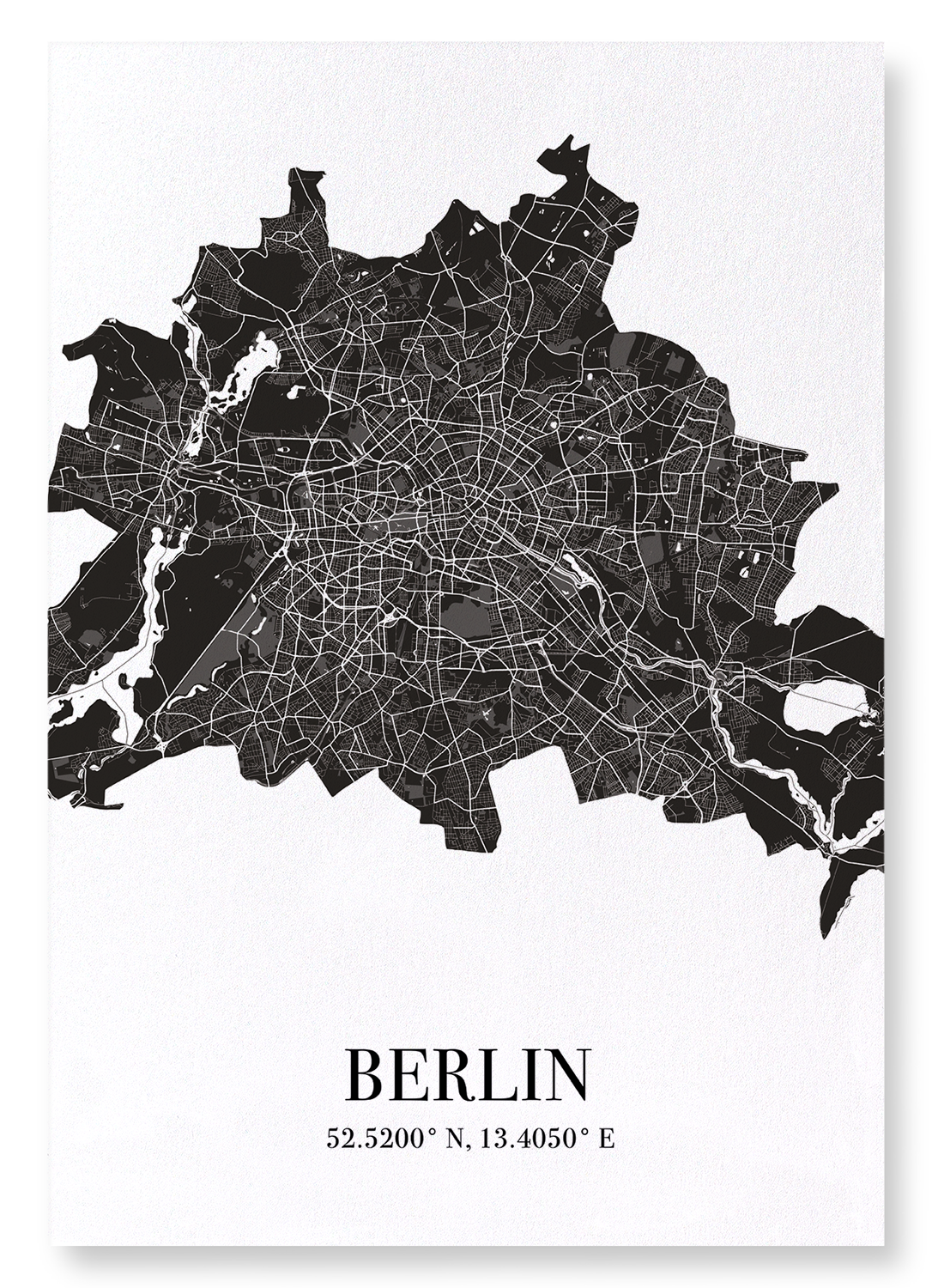 BERLIN CUTOUT: Map Cutout Art Print