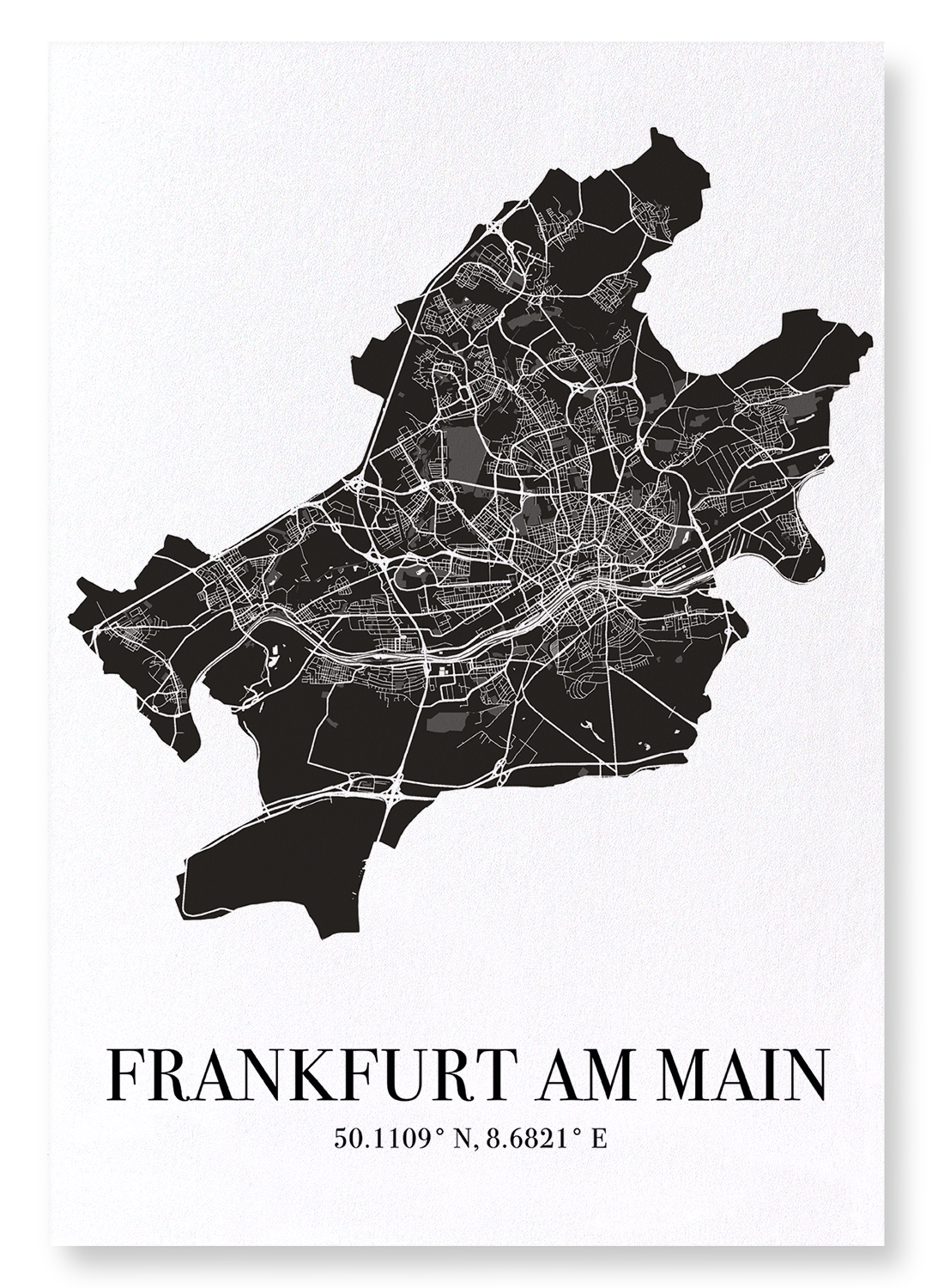 FRANKFURT CUTOUT: Map Cutout Art Print