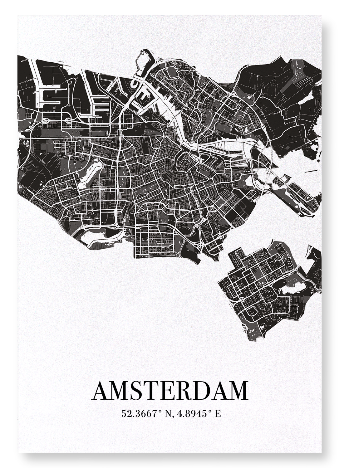 AMSTERDAM CUTOUT: Map Cutout Art Print