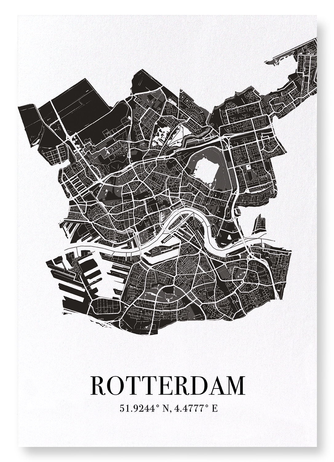 ROTTERDAM CUTOUT: Map Cutout Art Print