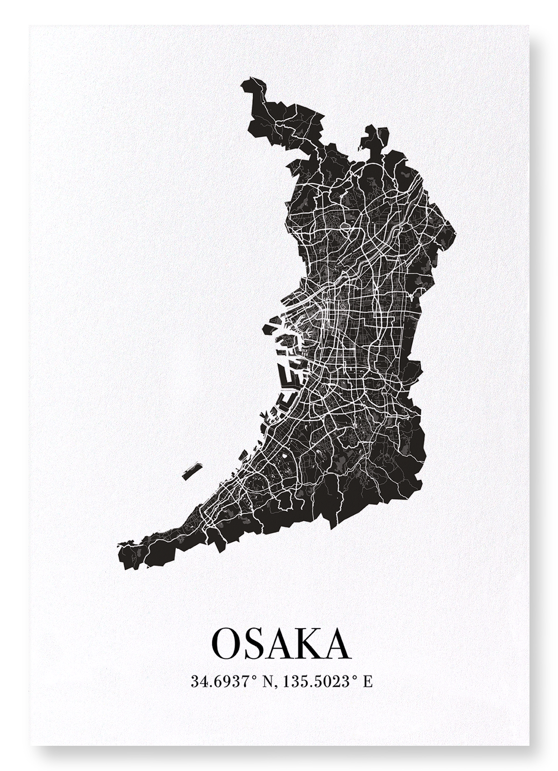 OSAKA CUTOUT: Map Cutout Art Print