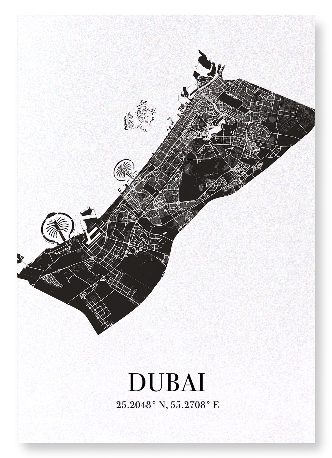 DUBAI CUTOUT: Map Cutout Art Print