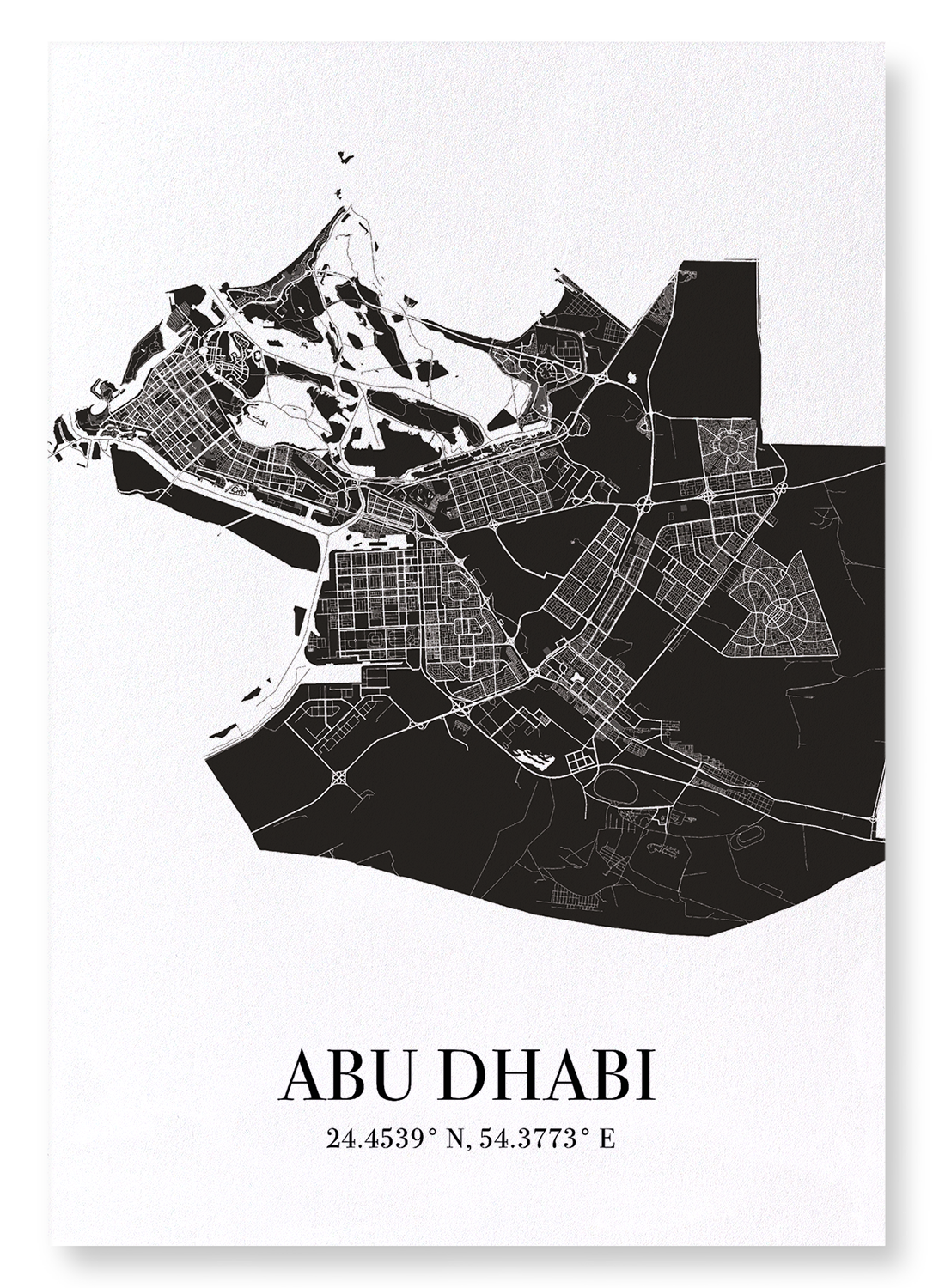 ABU DHABI CUTOUT: Map Cutout Art Print