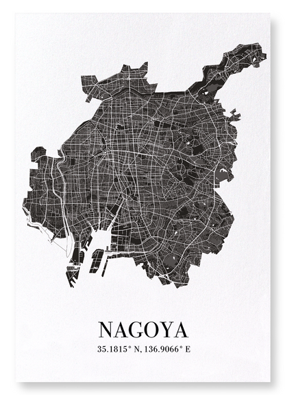 NAGOYA CUTOUT: Map Cutout Art Print